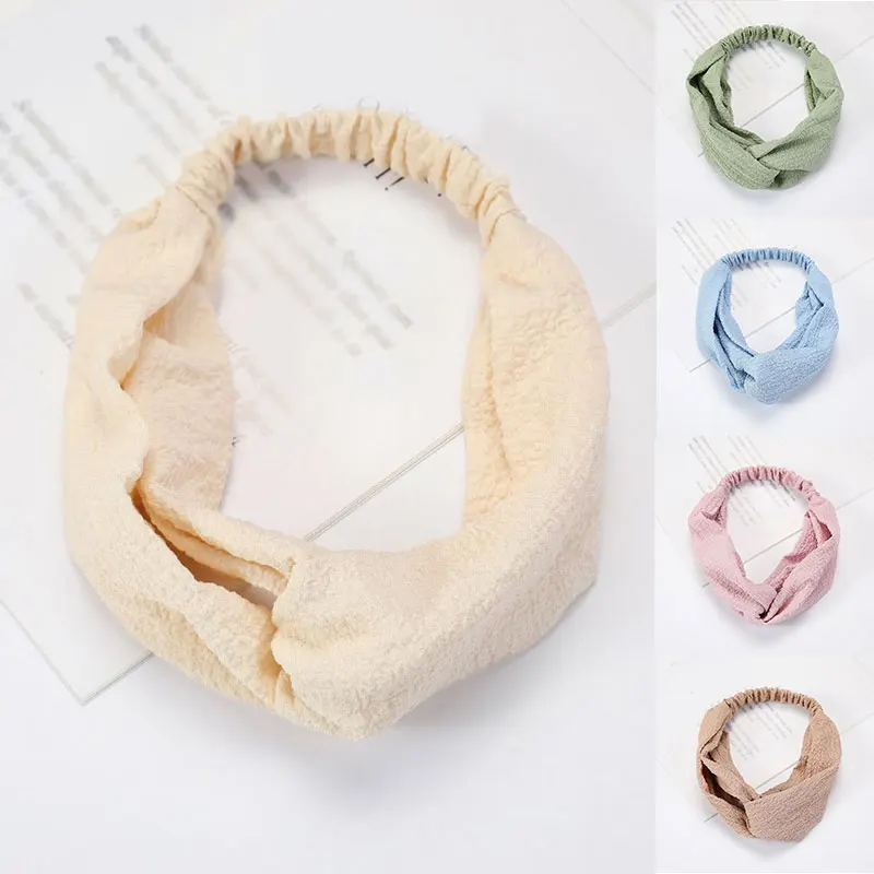 

Однотонная регулируемая повязка на голову, аксессуары для волос, винтажная эластичная повязка для волос с узлом, повязка на голову для мыть...