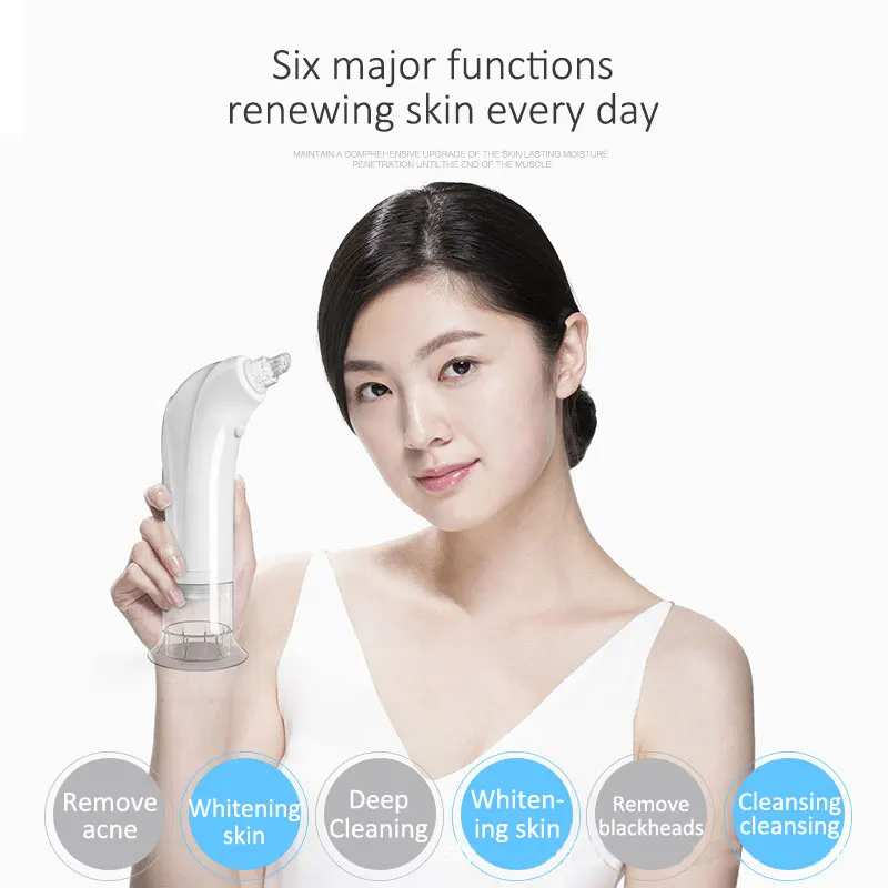 SWOISS Black Point Vacuum Pore Cleaner Face Detox Bubble Rechargeable Washer Electric Blackhead Remover Cleansing Instrument