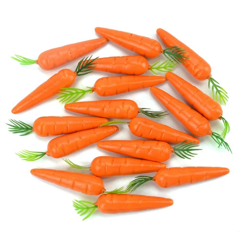 

100 Pcs Mini Easter Carrots Foam Artificial Carrots Ornament Hanging Decorations for Home Kitchen Party DIY Crafts Decor