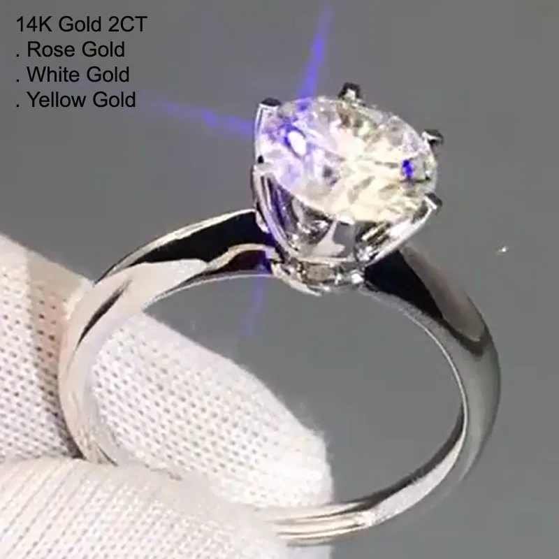 Кольцо женское из белого золота с муассанитом 2 карата | Украшения и аксессуары