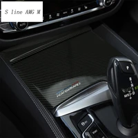 car styling carbon fiber water cup holder panel for m performance stickers for bmw 5 series g30 g38 auto interior accessories