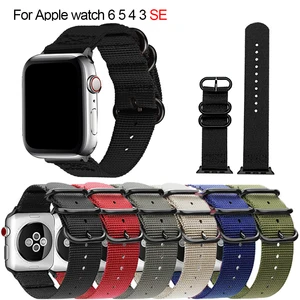 Woven Nylon Strap For Apple Watch Band 44mm 40mm 38mm 42mm Sport Watchband Bracelet For iWatch Series 6 5 SE 4 3 2 1 Wristbands