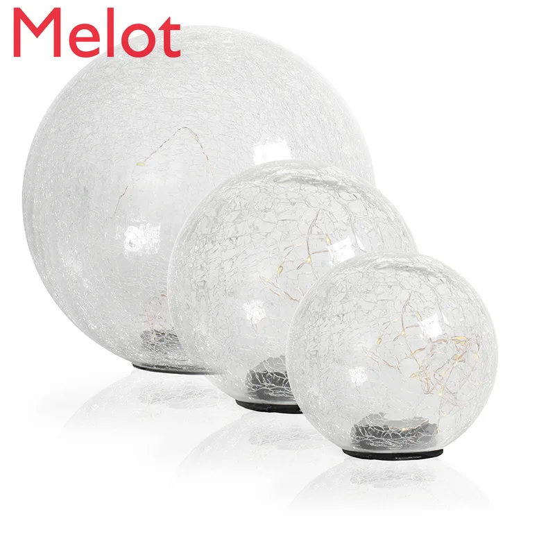 

Solar Crack Ball Lamp Garden Lawn Glass Ball Lamp Outdoor Decoration Underground Lamp