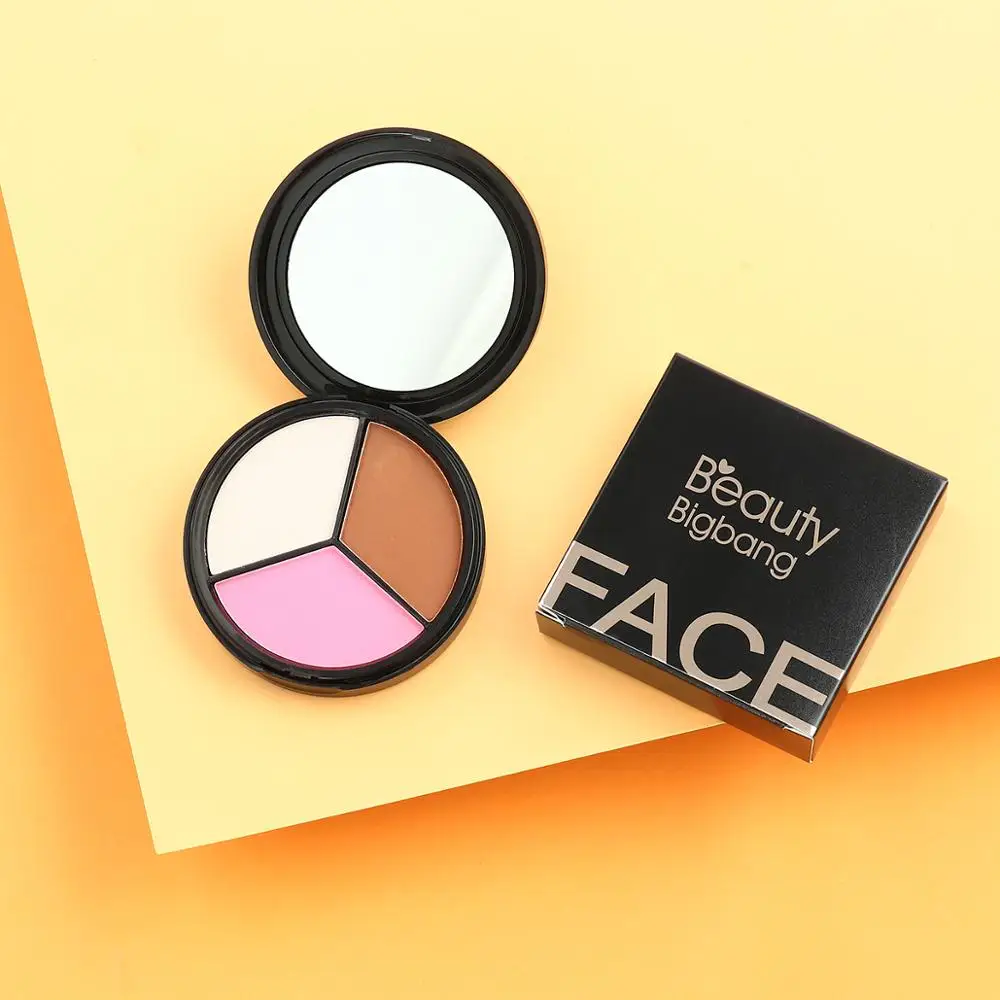 BeautyBigBang 3 цвета хайлайтеры пудра Макияж Румяна мерцающие бронзаторы и Хайлайтер для палитры контур Maquiagem