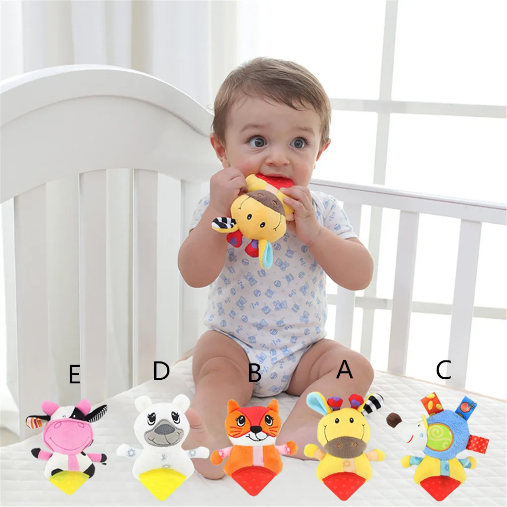 

Animals Hand Bells Musical With Gutta Baby Soft Toys Rattle Bed Kids Grip Toy Babies Educational Toys Rattles For Kids