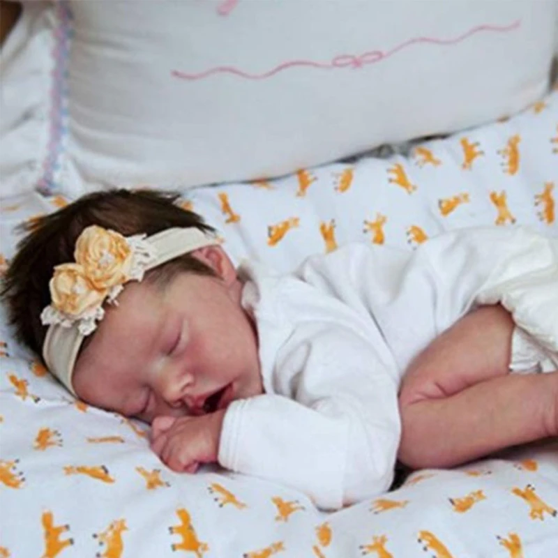 

H055 18Inch Interactive Toy Realistic Newborn Baby Dolls Soft Vinyl Stuffed Doll Sleeping Baby Girl Doll Handmade Baby Toy
