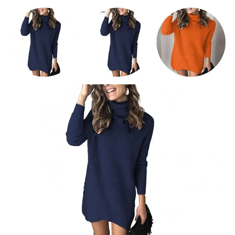 

Женское осеннее повседневное мини-платье-свитер, стильное моющееся платье с отложным воротником, 5 размеров, для путешествий