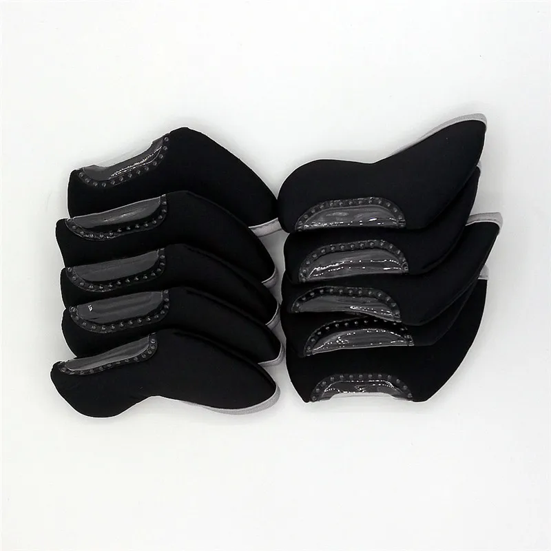 

BLACK NYLON golf irons headcover with transparent window golf club Iron set covers 10pcs/lot