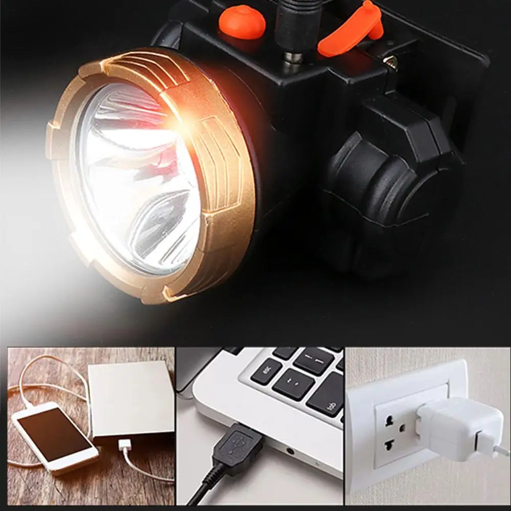 

LED Headlamp Rechargeable High Brightness Adjustable Headlamp for Fishing Camping Outdoor Activities Two Lighting Modes