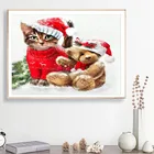 DIY Искусственные коты Настенный декор 5D алмазная вышивка мозаика вышивка крестиком ремесла Рождественский домашний декор Новогодний подарок