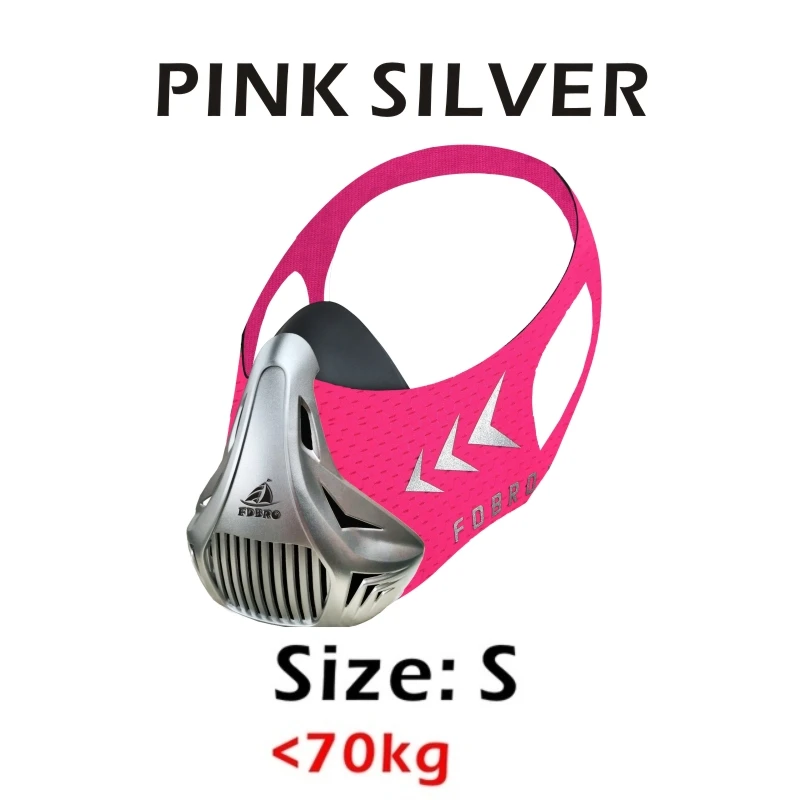 Pink Silver S FDBRO Спортивная маска, тренировочная Спортивная маска 3,0 маска для бега для фитнеса, тренажерного зала, тренировки, сопротивление поднятию, кардио, выносливость, дыхание - Цвет: Pink Silver S