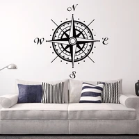 art wall sticker compass traveling wall decoration vinyl art removeable decor nautical marine science room poster mural ly96
