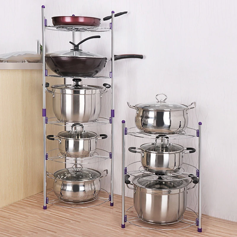 Кухонная Подставка для хранения кастрюль с крышкой Органайзер держатель стойки