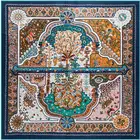 Шаль из твилового шелка, квадратный шарф с цветочным рисунком, 2021, для женщин, платок с принтом, хиджаб, повязка шарф