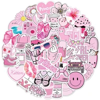 103050pcs pink fashion aesthetic stickers diy luggage water bottle phone diary waterproof kawaii cartoon decals for teens