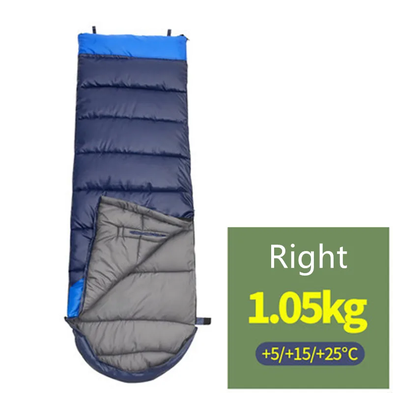 Blue 1.05kg (Right) Водонепроницаемый дорожный спальный мешок на молнии, ветронепроницаемый конверт для путешествий, походный мешок для путешествий на открытом воздухе Hikin - Цвет: Blue 1.05kg (Right)