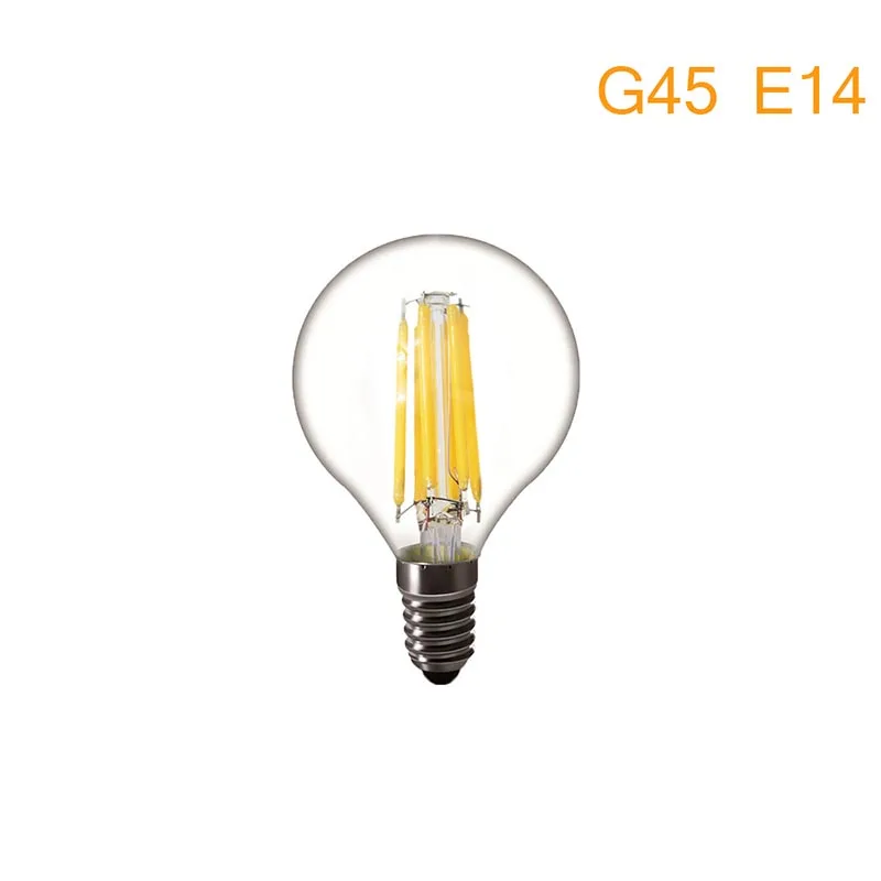 G45 E14 Лампа накаливания E14 E27 C35 C35L G45 A60 ST64 теплое белое стекло энергосберегающее 2 Вт 4 Вт 6 Вт 8 Вт 360 градусов украшение гостиной - Испускаемый цвет: G45 E14