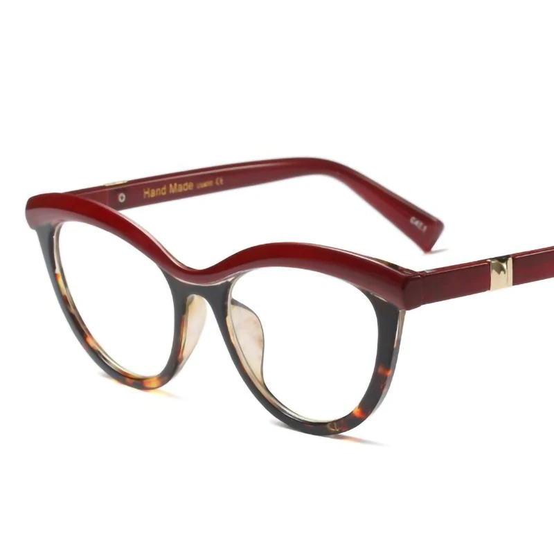 

Ggovo Vintage Fashion Women Eyeglasses Retro Optical Cat Eye Glasses Frame Brand Design Plain Mirror Oculos De Sol Flat Lens