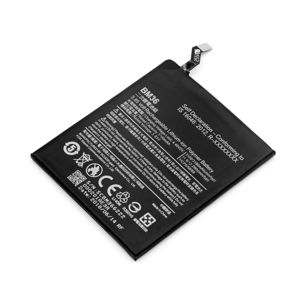 

New Good Quality AAA BM36 Battery For Xiaomi 5S Mi5S Mi 5S BM36 3180mAh Mobile Phone Replacement Polymer Batteries High capacity