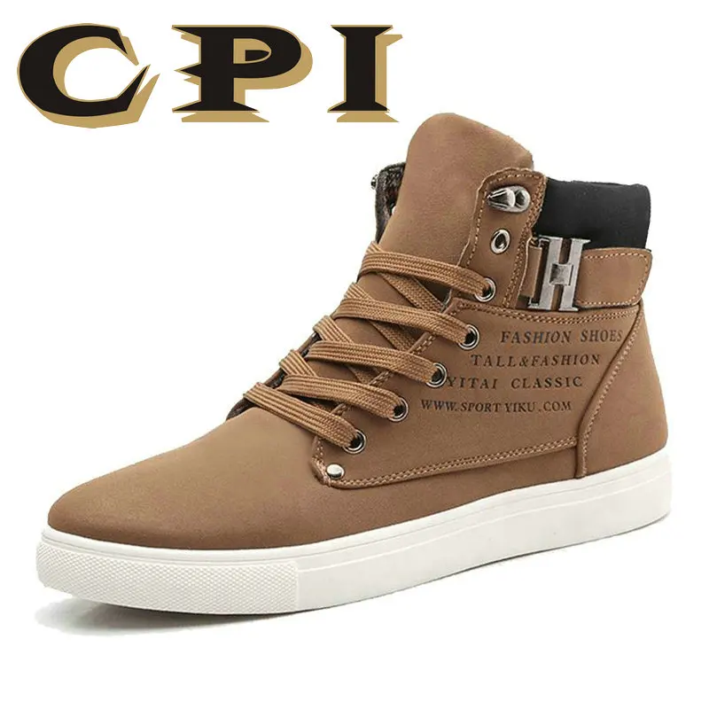 CPI/популярная мужская обувь 2018 модная теплая зимняя кожаная на меху осень для