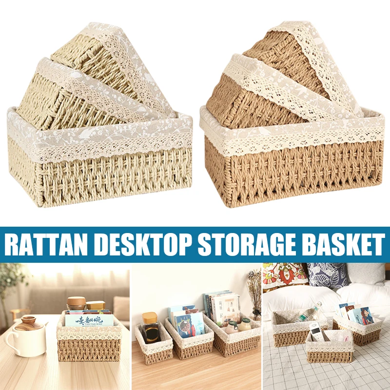 

NEW Handmade Storage Baskets Woven Decorative Organizing Home Nesting Organizing Baskets for Bedroom Bathroom
