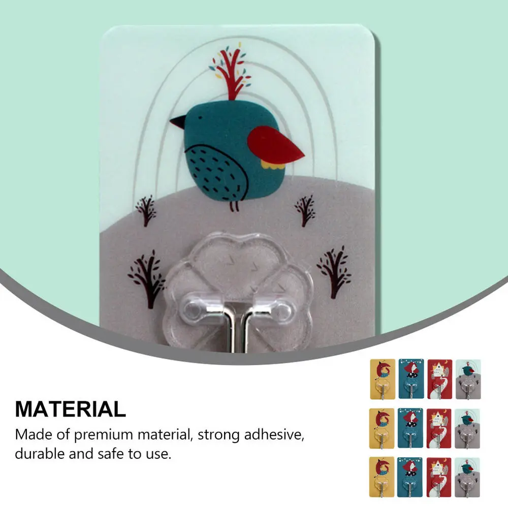 

20pcs Wall Hanging Hooks Cartoon Punch-free Sticky Hooks Self-adhesive Hooks