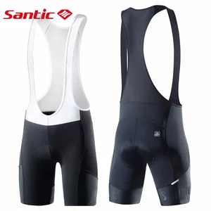 Santic мужские шорты на лямках, летние велосипедные шорты с 3D подкладкой, велосипедные шорты MTB, летние дорожные велосипедные шорты для езды на среднем расстоянии