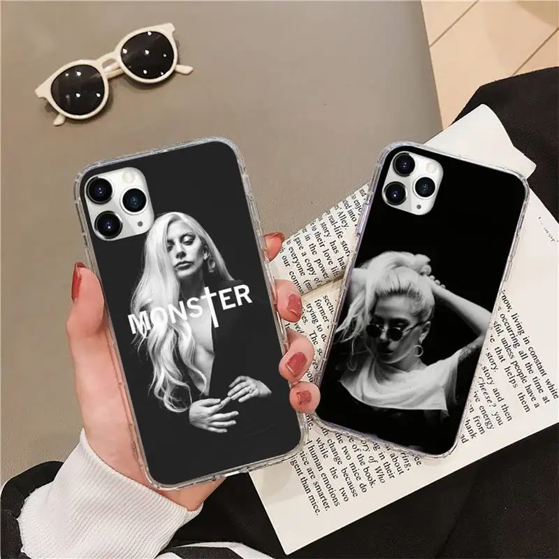 

Singer Lady GaGa Phone Case Transparent soft For iphone 12 11 13 7 8 6 s plus x xs xr pro max mini