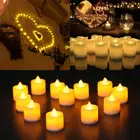 Светодиодная лампа в виде свечи, многоцветный беспламенный ночник на батарейках, украшение для свадьбы, дня рождения, домашний инструмент