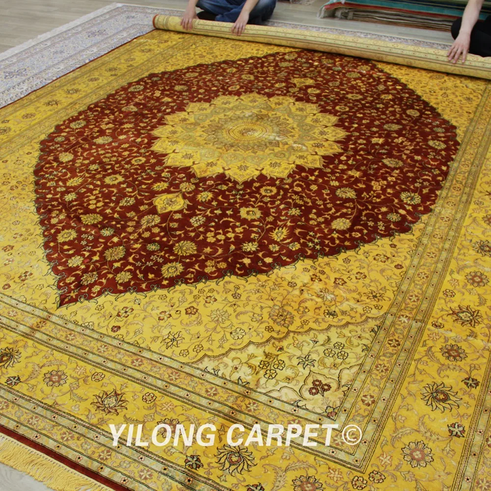 Goede Yilong 9'x12 'Antieke Klassieke Perzisch Tapijt Grote Rode Medaillon Vantage Traditionele Tapijt Ontwerpen (0901)