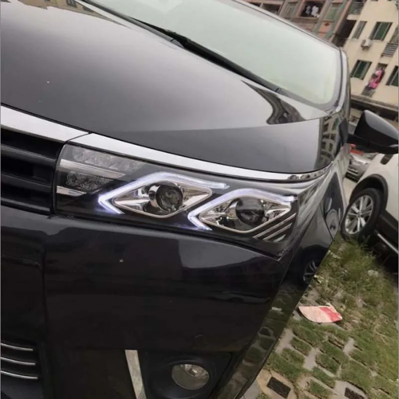 Автомобильный Стайлинг Vland для Toyota Corolla фары 2014 2015 СВЕТОДИОДНЫЙ DRL биксеноновый