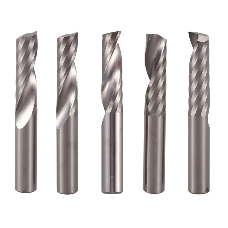 

TOP 5Pcs 6Mm 1/4 Inch Carbide Cnc Router Bits One Single Flute End Mill Tools 22Mm