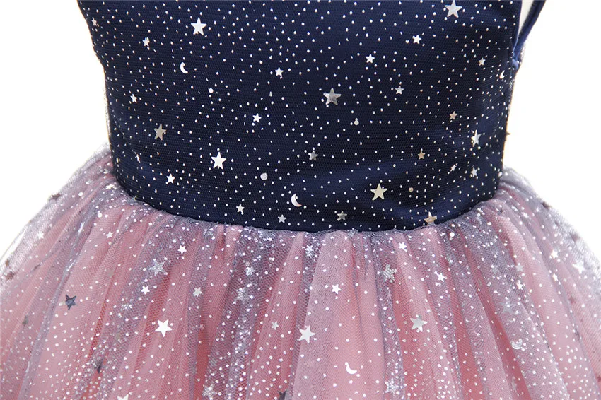 Платье со звездами одежда для дня рождения с блестками маленьких девочек Одежда 3