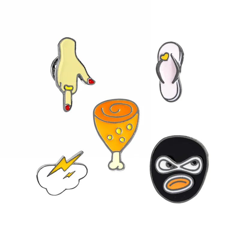 Креативная эмалированная заколка в виде пальца курицы ног молнии с поп-эмалью