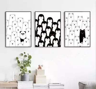 Черно-белая картина для украшения детской комнаты настенные картины гостиной