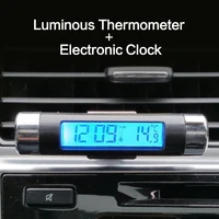 2in1 led digital display car thermometer vehicle electronic clock automotive electronic clocks car electronics accessories