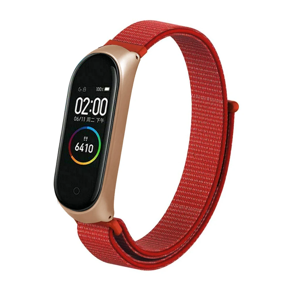Смарт-браслет на запястье, ремешок для часов Xiaomi mi 3 4 mi Band 4 3, нейлоновый браслет, ремешок из нержавеющей стали