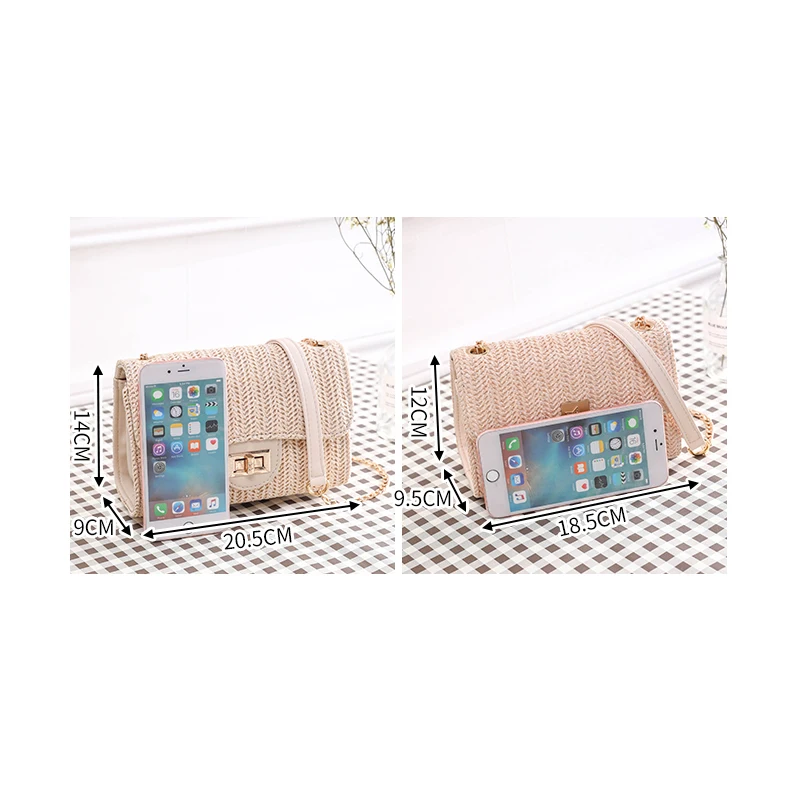 

Straw pu Bag Handbags Women Summer Rattan Bag Handmade Woven Beach Handbag 2019 New Fashion esigner bags famous brand
