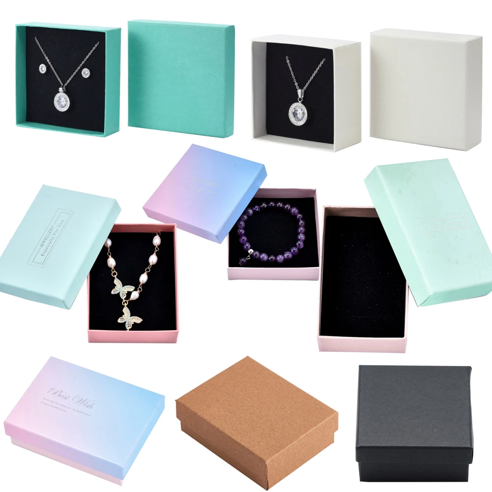 

10pcs/12pcs/24pcs Square Paper Packages Cardboard Bracelet Boxes For jewelry Gifts Present packaging display Storage Box 9x7x3cm