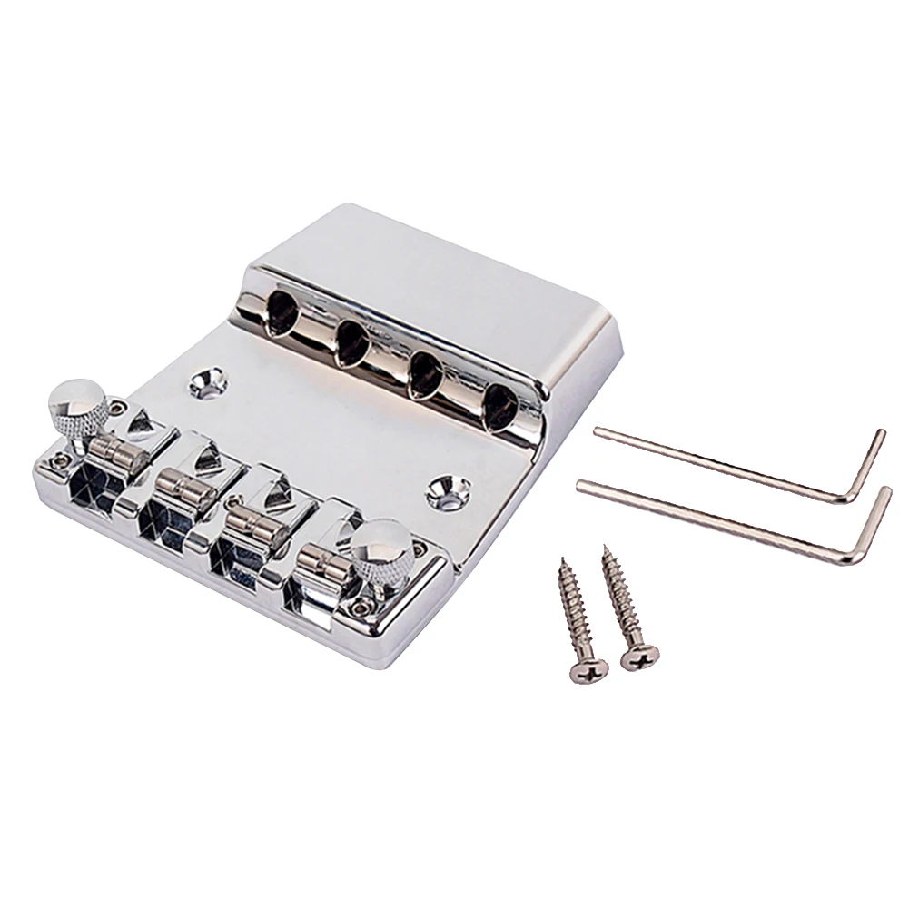 

Easy Install Small Repair Durable Musical Instruments Accessories Shoe-shaped Bass Bridge 4 String Electric Guitar Metal