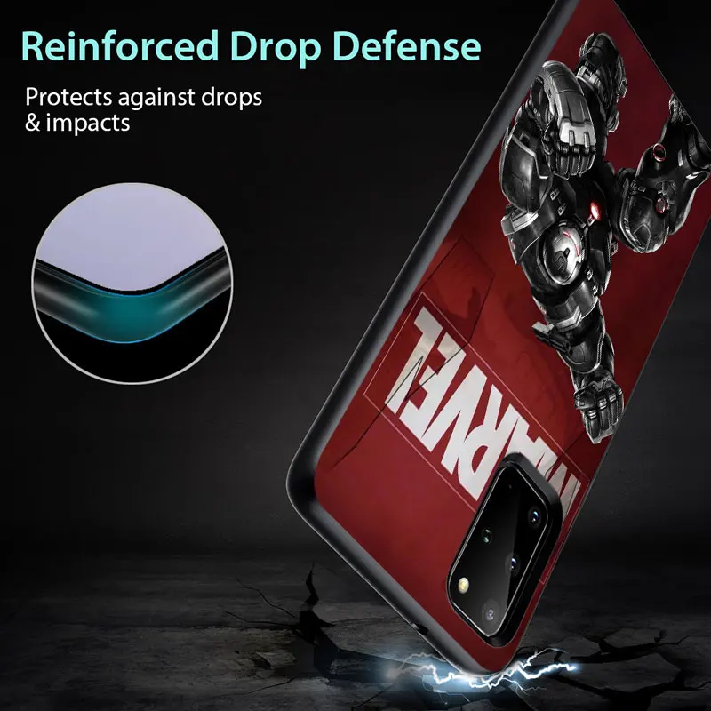 

Marvel iron man armor for Samsung S6 S7 S8 S9 S10 S10E S21 Edge Plus Ultra 5G TPU Black Phone Case