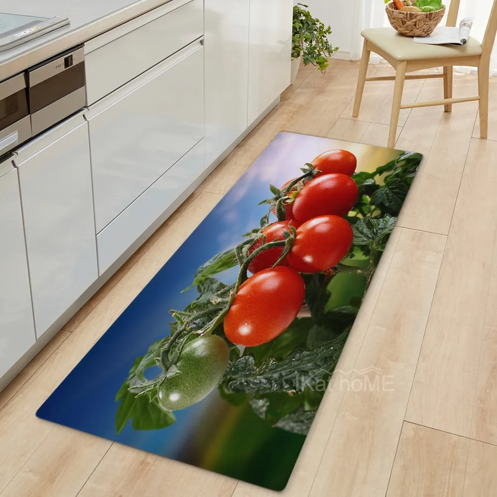

2Pcs Fresh Fruit Juice Pattern Kitchen Entrance Door Mat Anti-slip Area Rugs Hallway Carpets Living Room Bedroom Decor Alfombra