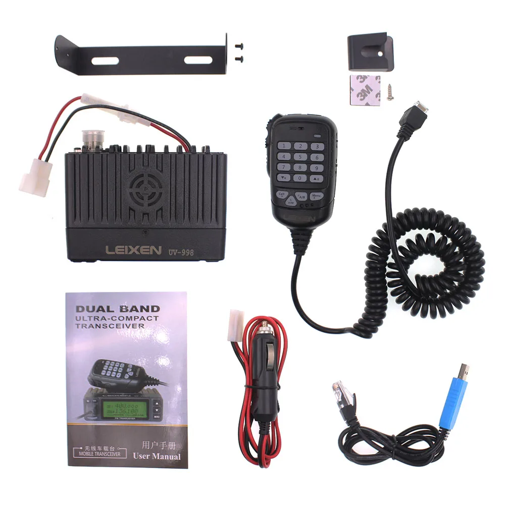 vv-998s-Cable LEIXEN VV-998S VV-998 Мини 25 Вт двухдиапазонный УКВ 144/430 МГц мобильный трансивер любительский радиоприемник - Цвет: vv-998s-Cable