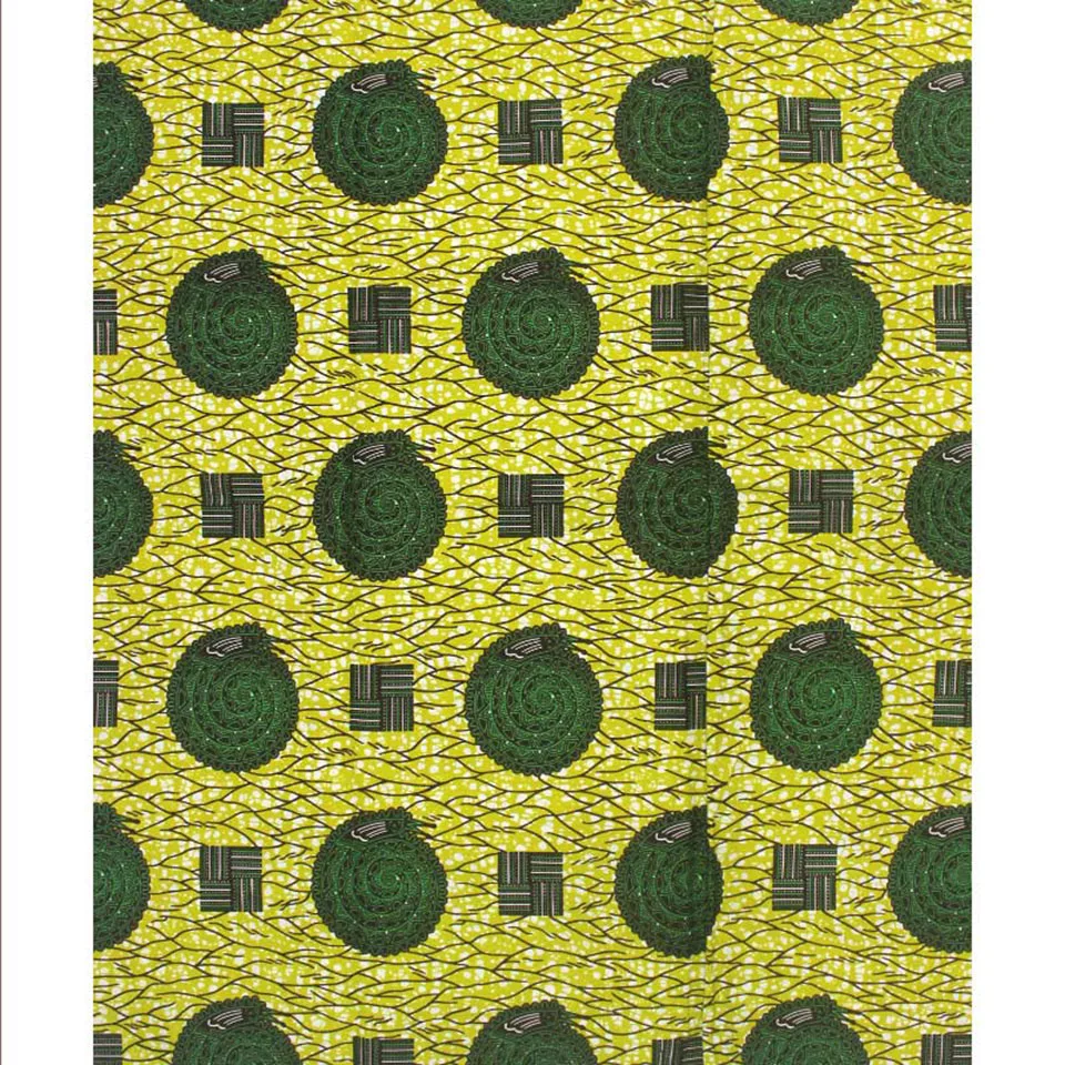 

Latest African Fabric Ankara Wax Textile/Kitenge/Pagnes for African dress 100% Cotton 6 yards Y-410