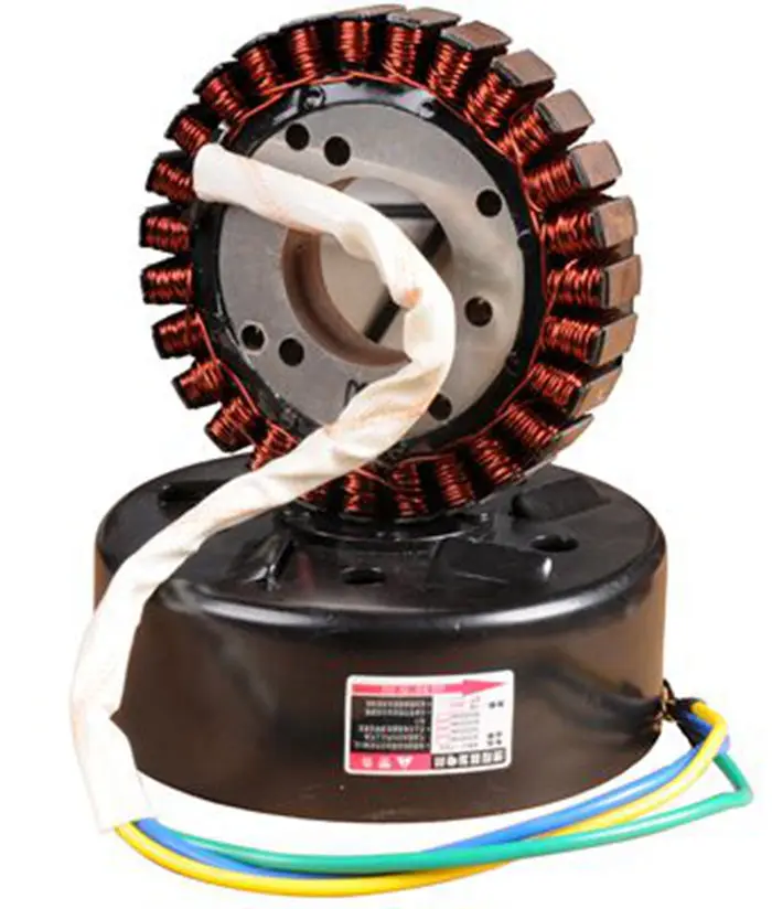 

Расширитель диапазона электромобиля, бензиновый генератор, ротор статора, высокотемпературная Чистая медь, 27 полюсов, катушка аккумулятора для автомобиля, 48 В до 72 в