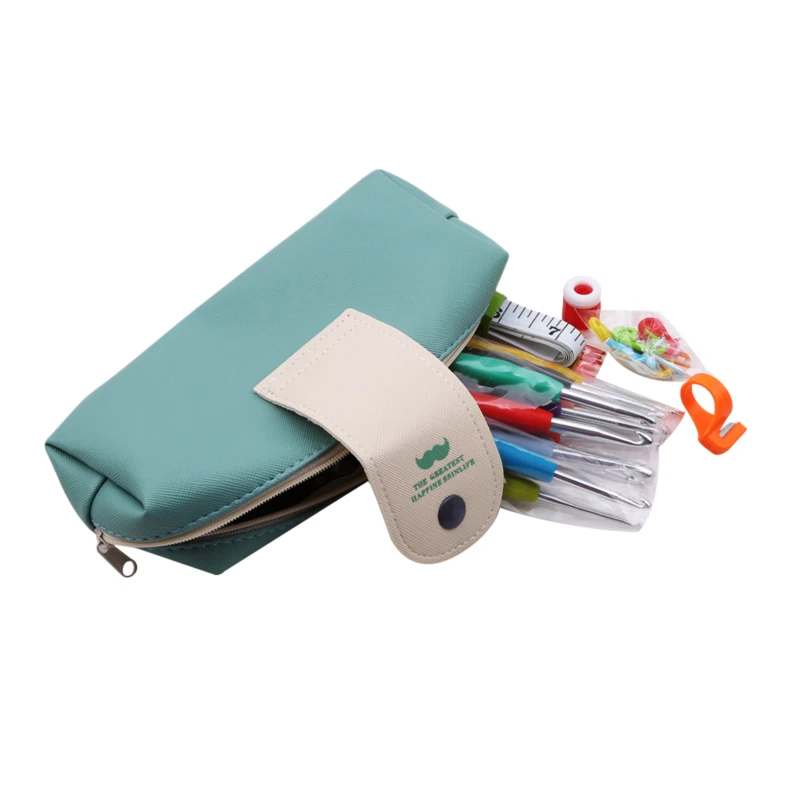 Heigh Quality Crochet Set Leather Case Tpr Soft Handle With Knitting Tool Accessories 31Pcs/Set | Дом и сад