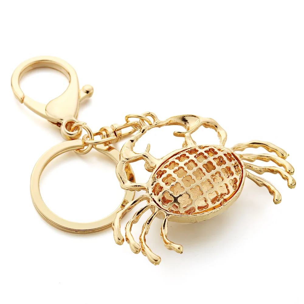 Dalaful краб брелок сумка кулон довольно шикарные опалы хрустальные брелоки