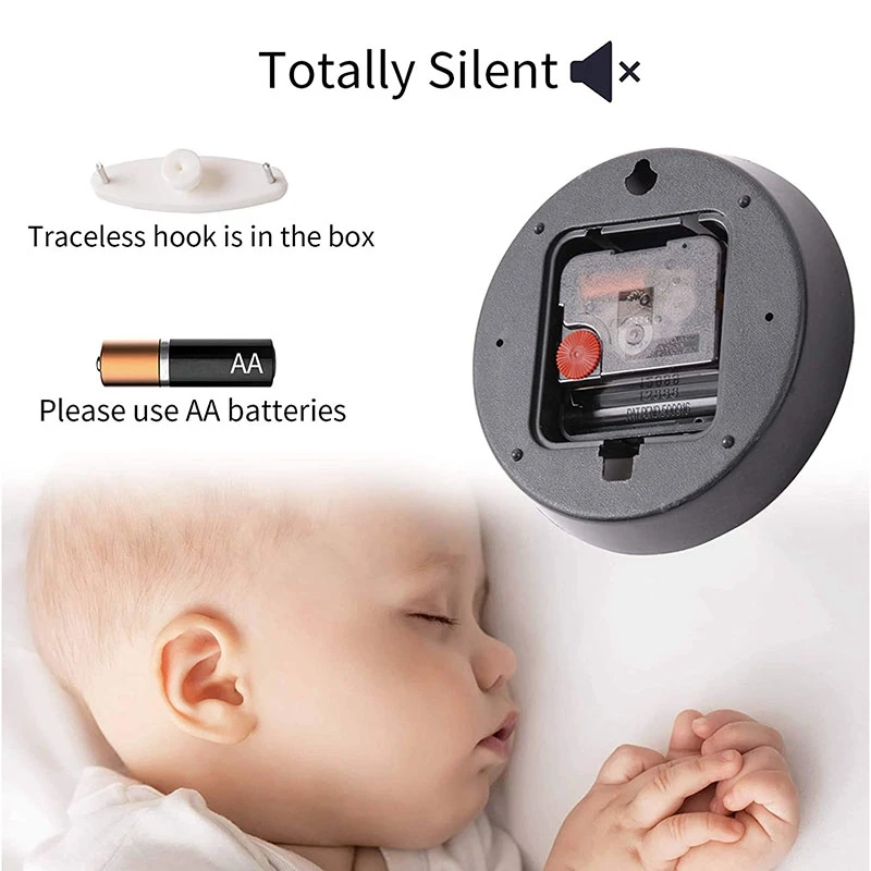 

Rabbit Wall Clock, Silent Wall Clock Operated for Bedroom Playroom Living Room, Cartoon Clock for Kids Room Wall Decor