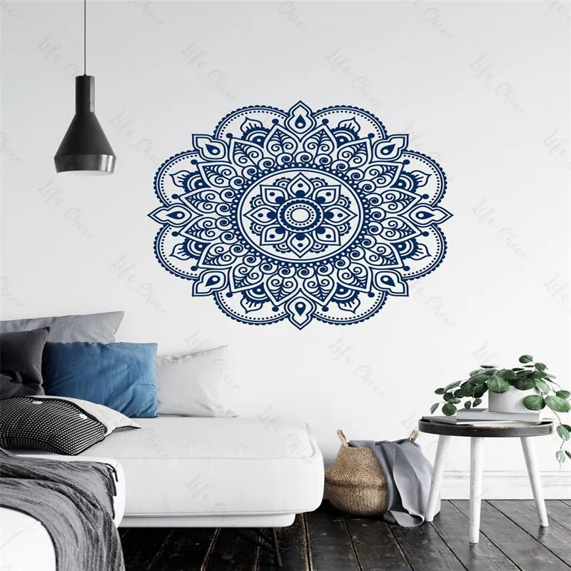 Йога Мандала Цветок религиозные обои виниловые наклейки Съемная роспись спальня