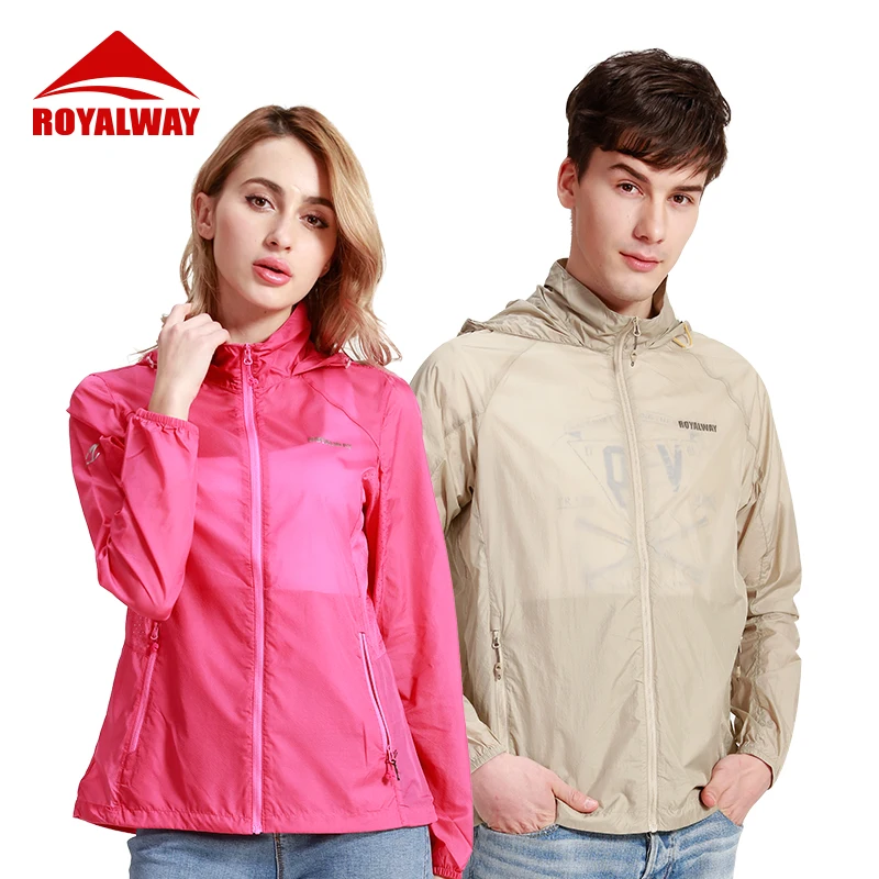 ROYALWAY мужские и женские солнцезащитные куртки с шляпой легкие летние